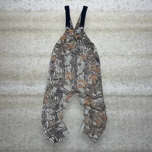 Vintage Realtree Hunting Camo Overalls Made in USA Woodland Cotton Baggy Fit 90s